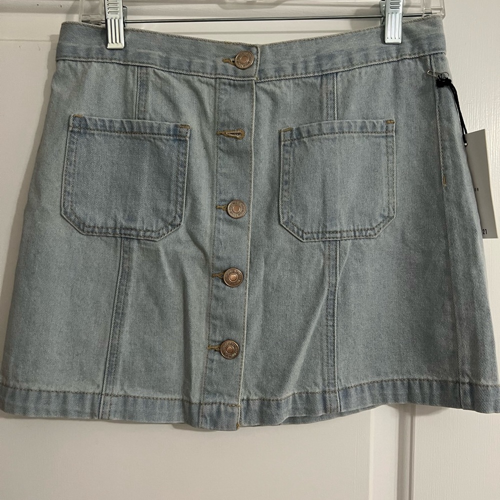 Denim high rise skirt